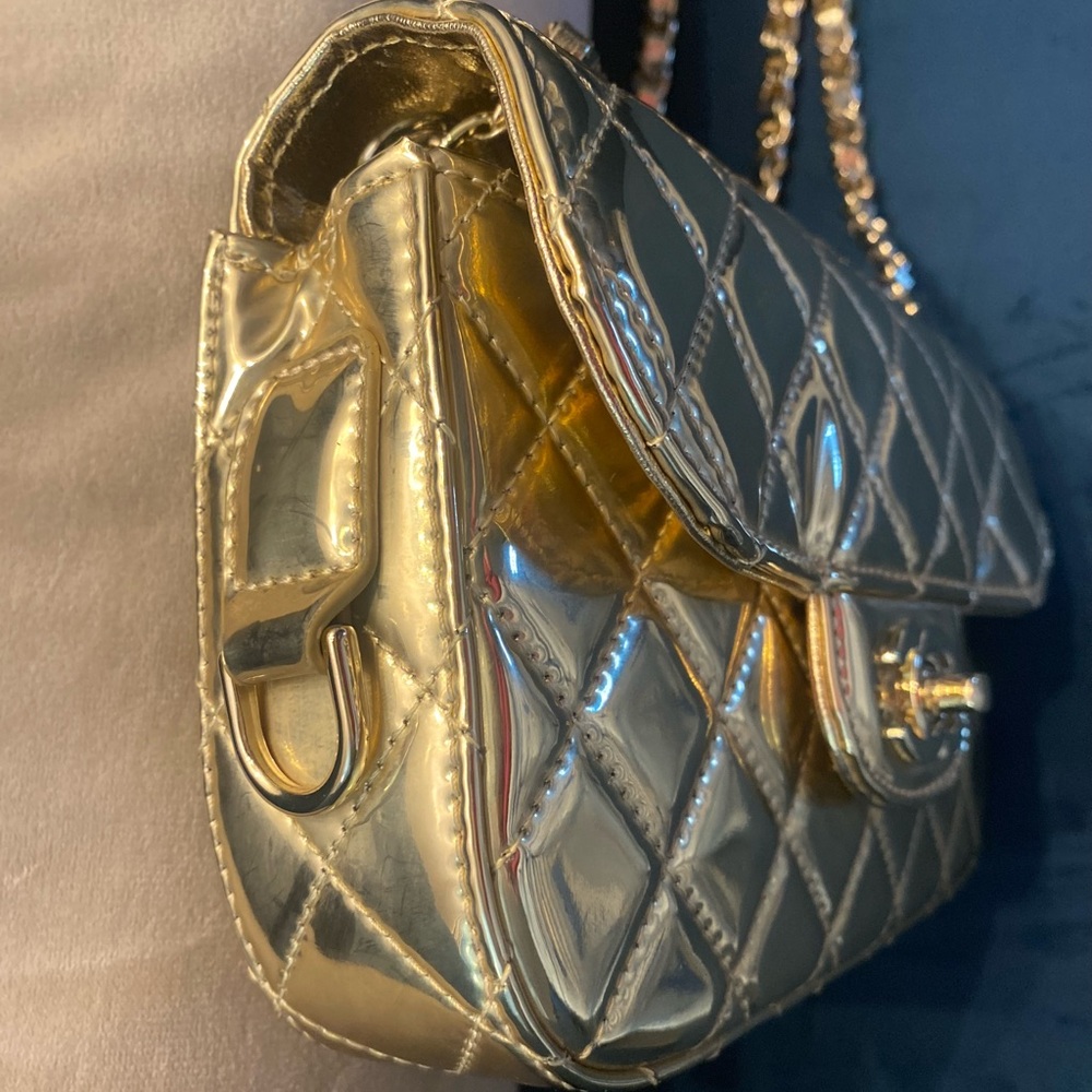 Gold Quilted CC Crossbody Shoulder Bag - Picture 11 of 12